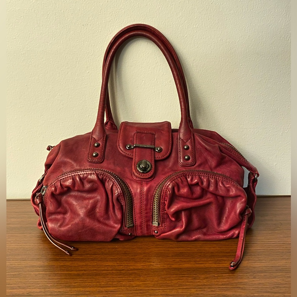 Botkier Bianca 2 pocket leather satchel handbag